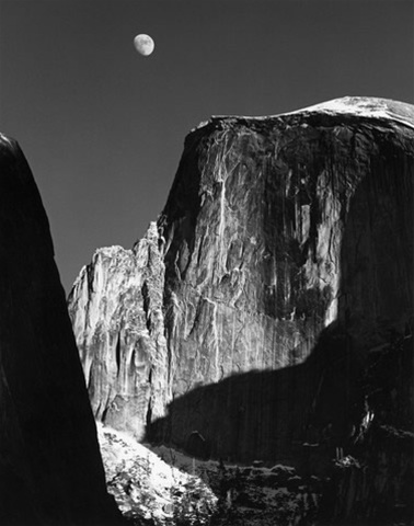 Moon and Half Dome, Ansel Adams